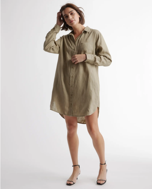 100% European Linen Shirt Dress