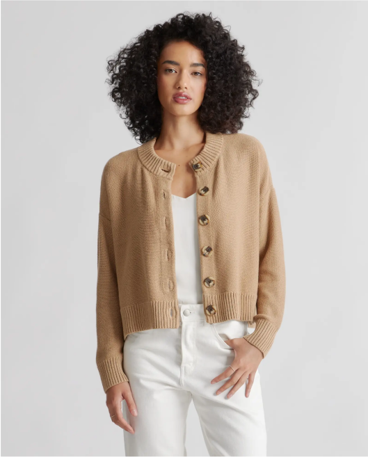 100% Organic Cotton Cropped Cardigan
