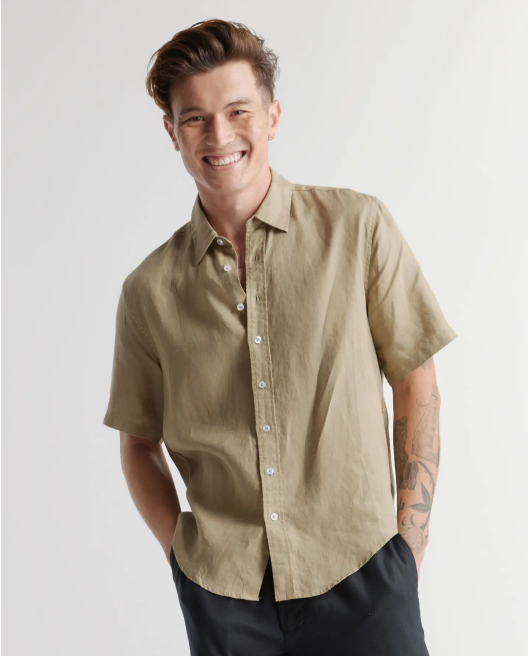 100% European Linen Short Sleeve Shirt