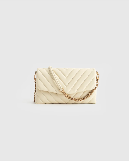 Italian Leather Quilted Wallet Crossbody