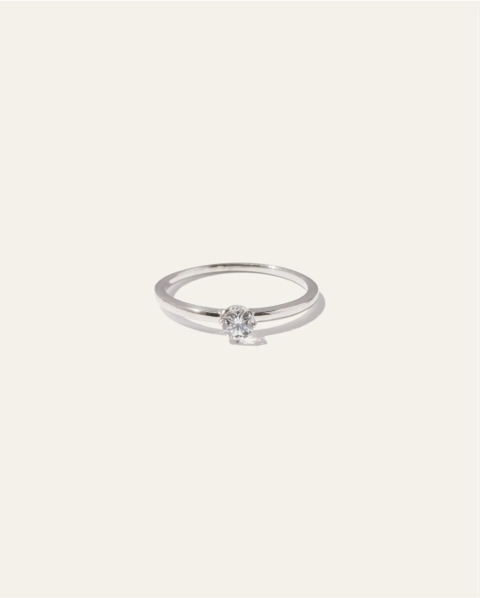 14K Gold Solitaire Diamond Engagement Ring