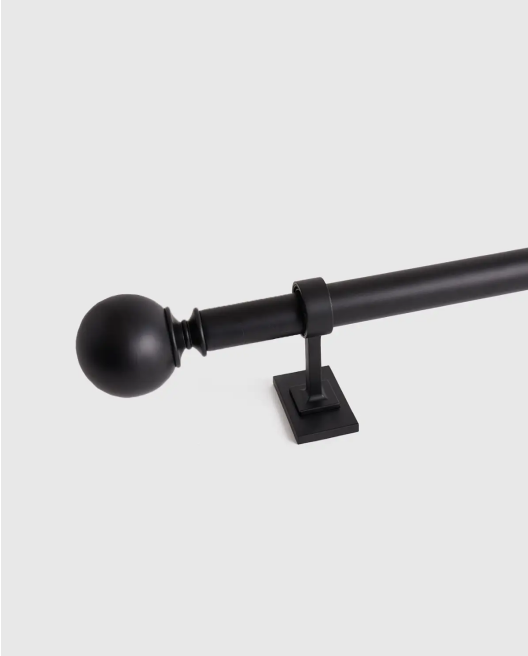 Ball Finial Curtain Rod Set
