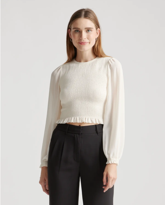 Chiffon Smocked Blouse