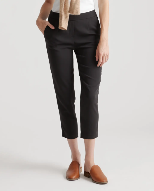Stretch Crepe Pleated Ankle Pant
