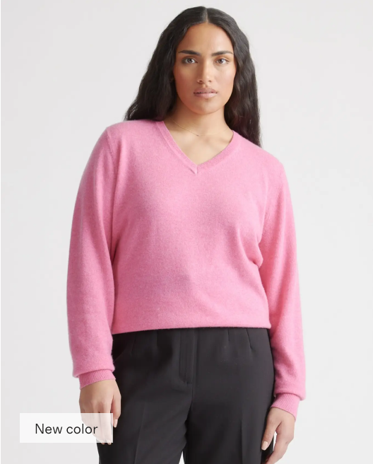 Mongolian Cashmere V-Neck Sweater