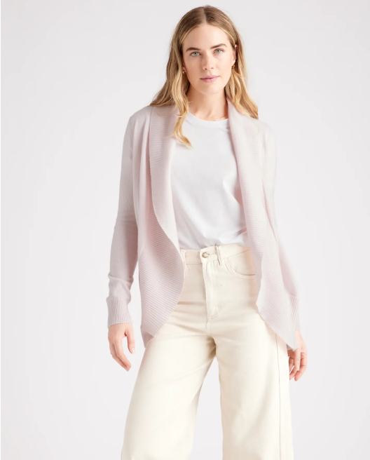 Mongolian Cashmere Open Cardigan Sweater