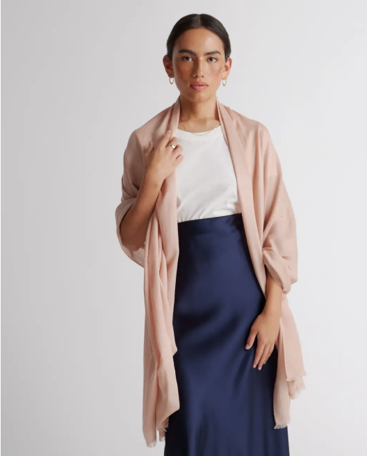 Featherweight Cashmere Silk Frayed Edge Scarf