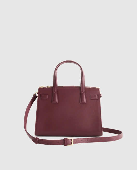 Italian Leather Small Triple Compartment Satchel