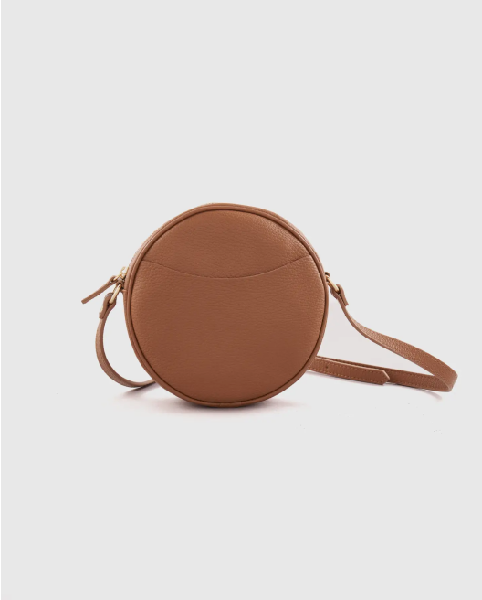 Italian Leather Circle Crossbody Bag