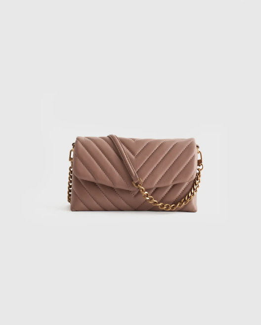 Italian Leather Quilted Wallet Crossbody