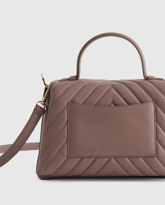 Italian Leather Quilted Top Handle Satchel