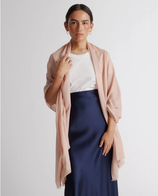 Featherweight Cashmere Silk Frayed Edge Scarf
