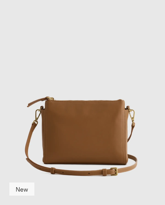 Italian Leather Triple Compartment Crossbody