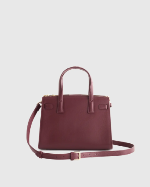 Italian Leather Small Triple Compartment Satchel