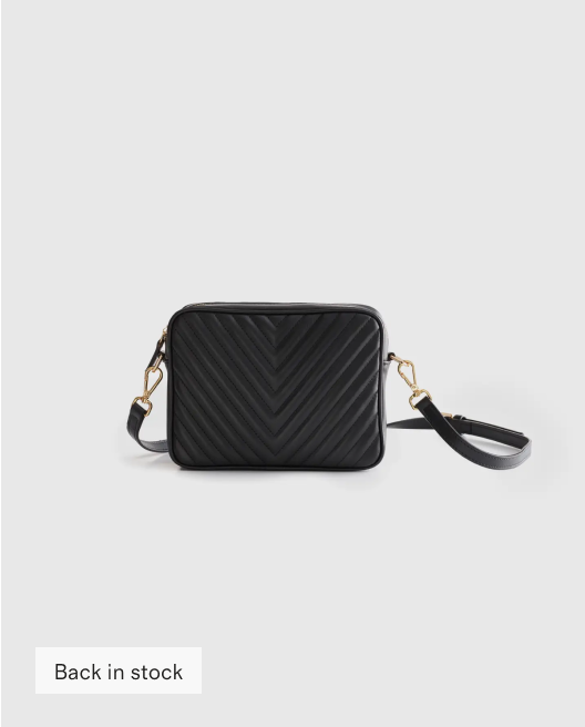 Italian Leather Quilted Crossbody Bag