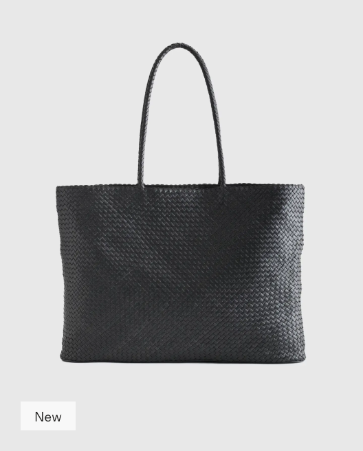 Italian Leather Handwoven Tote
