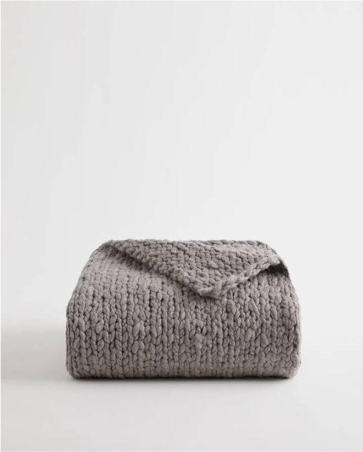 Chunky Hand Knit Wool Throw