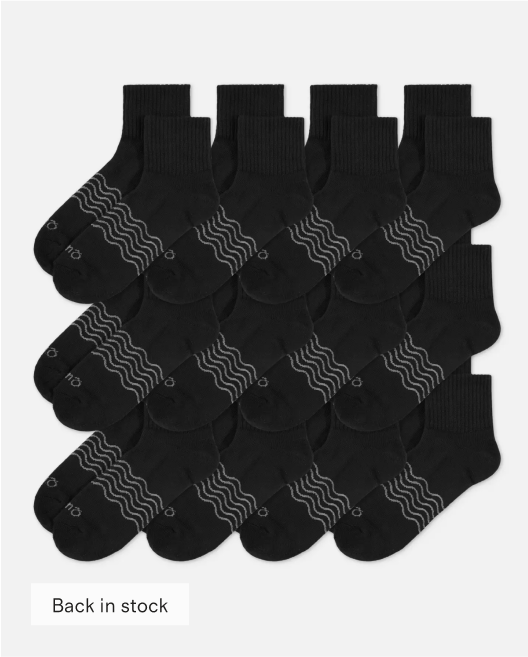 Everyday Cotton Solid Quarter Socks (12-Pack)