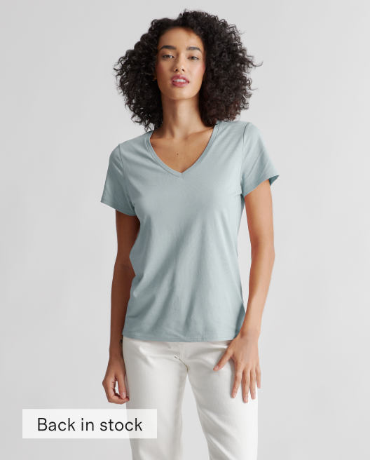 Cotton Modal V Neck Tee