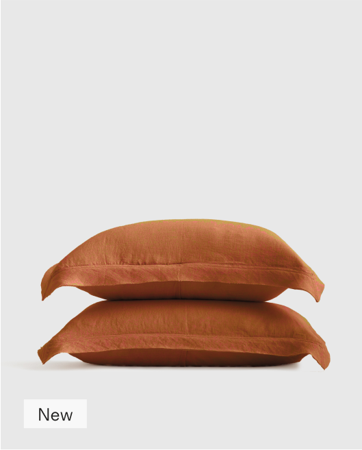 European Linen Double Flange Sham Set