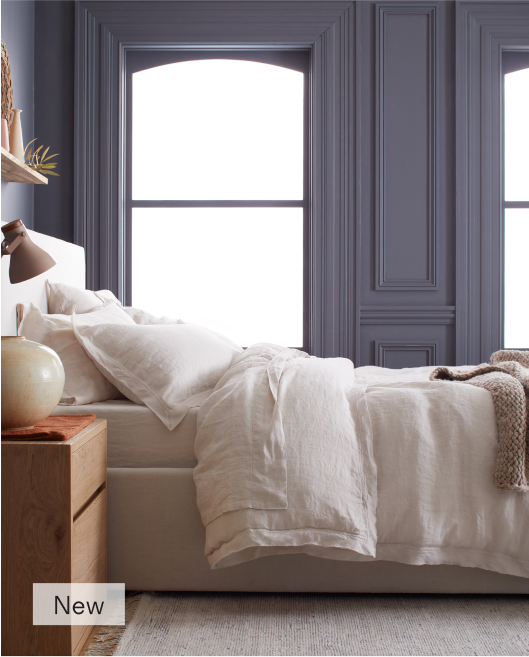 European Linen Double Flange Duvet Cover