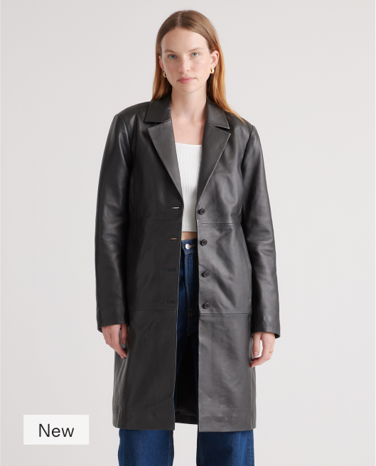 100% Leather Trench Coat