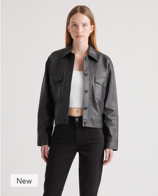 100% Leather Cropped Jacket