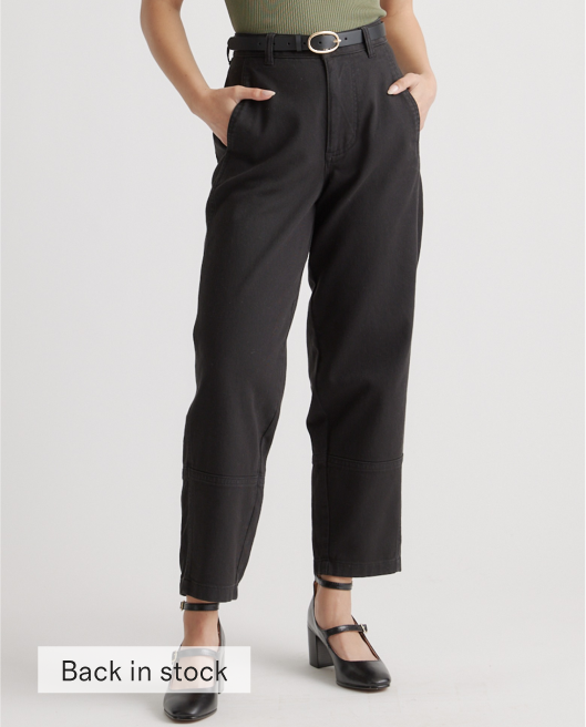 Organic Stretch Cotton Twill Barrel Pant