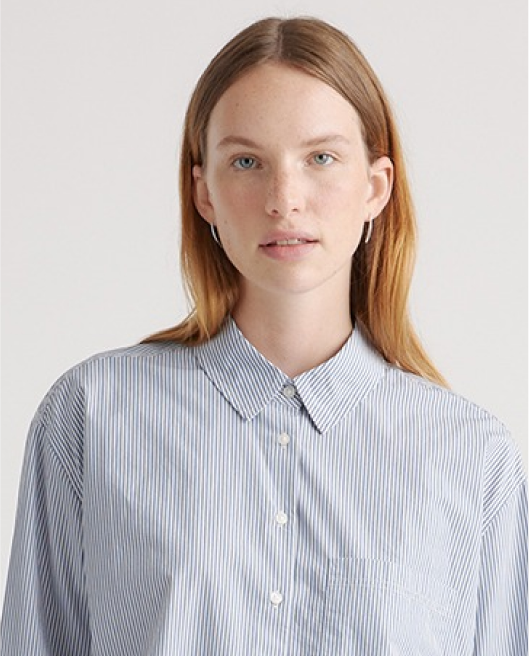 100% Organic Cotton Poplin Long Sleeve Boyfriend Shirt