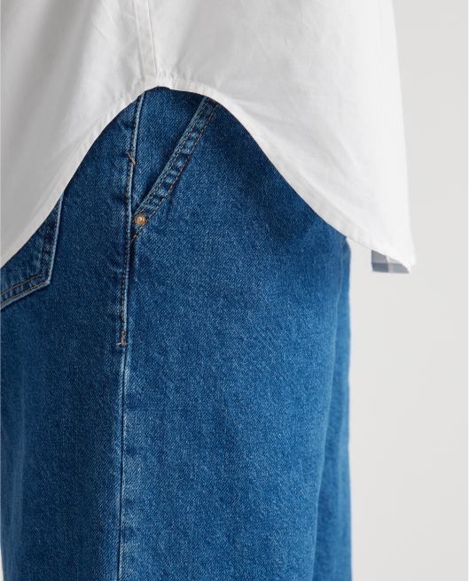 100% Organic Cotton Poplin Long Sleeve Boyfriend Shirt