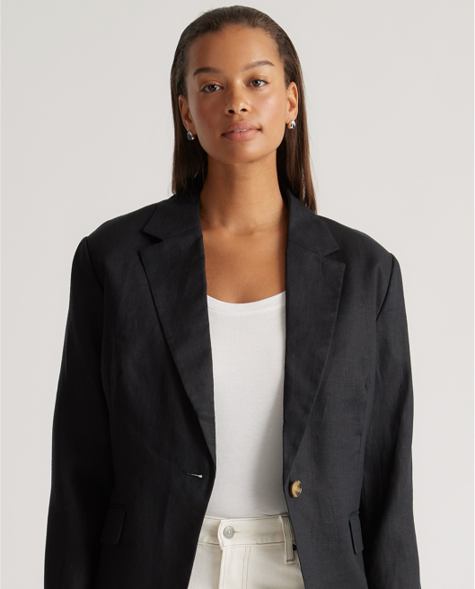 100% European Linen Structured Blazer