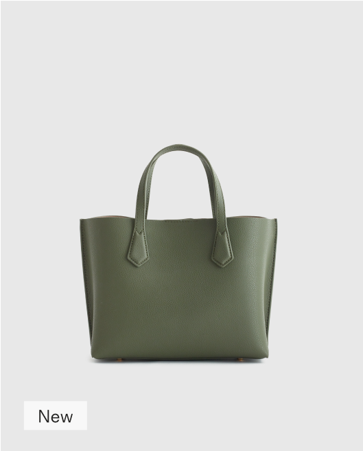 Italian Leather Small Triple Compartment Tote