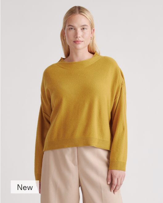 Mongolian Cashmere Mock Neck Sweater