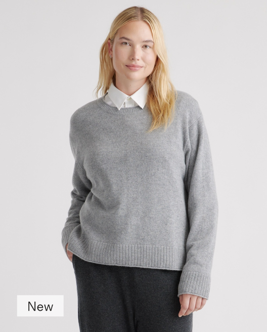 Mongolian Cashmere Boxy Crewneck Sweater