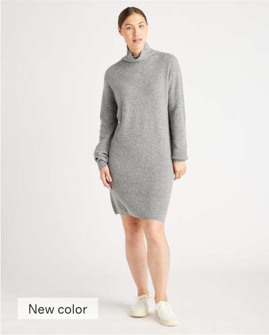 Mongolian Cashmere Textured Sweater Dress