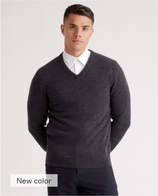 Mongolian Cashmere V-Neck Sweater