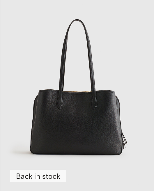 Italian Leather Triple Compartment Work Tote