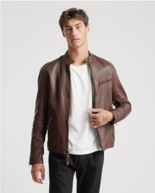 100% Leather Café Racer Jacket