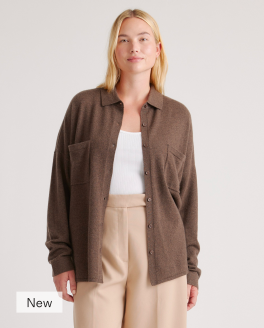 Mongolian Cashmere Button Down Sweater