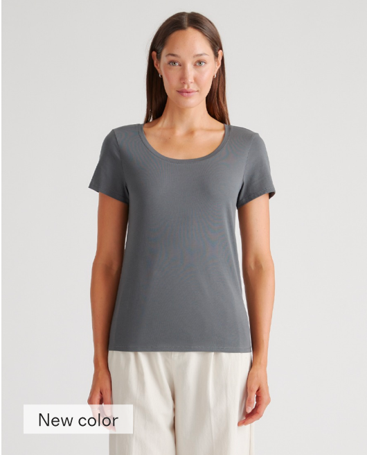 Cotton Modal Scoop Neck Tee