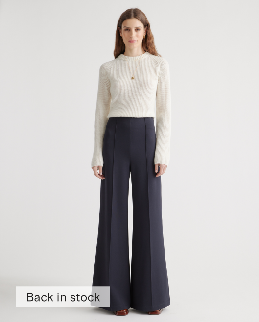 Ultra-Stretch Ponte Super Wide Leg Pant