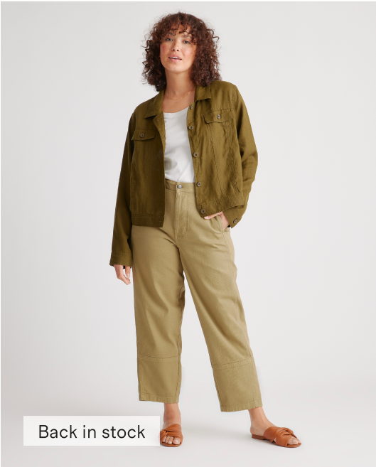 Organic Stretch Cotton Twill Barrel Pant