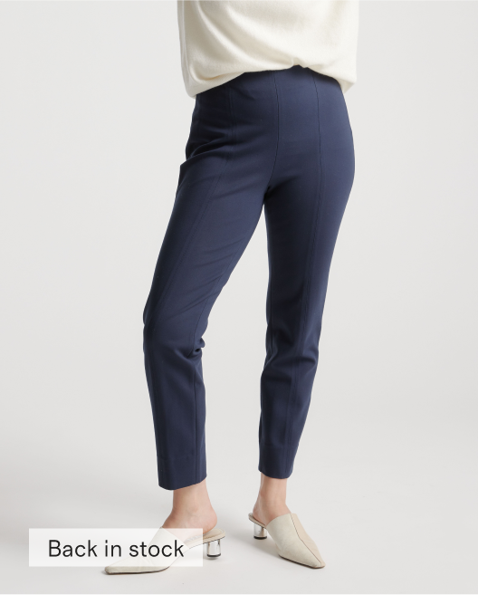 Ultra-Stretch Ponte Pintuck Ankle Pant
