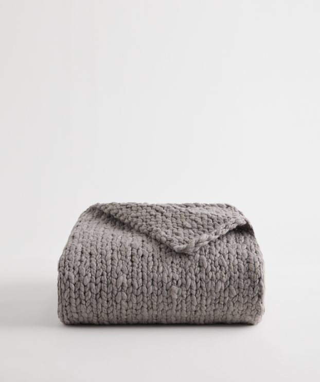 Chunky Hand Knit Wool Throw