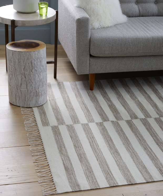 Modern Stripe Wool Kilim Rug