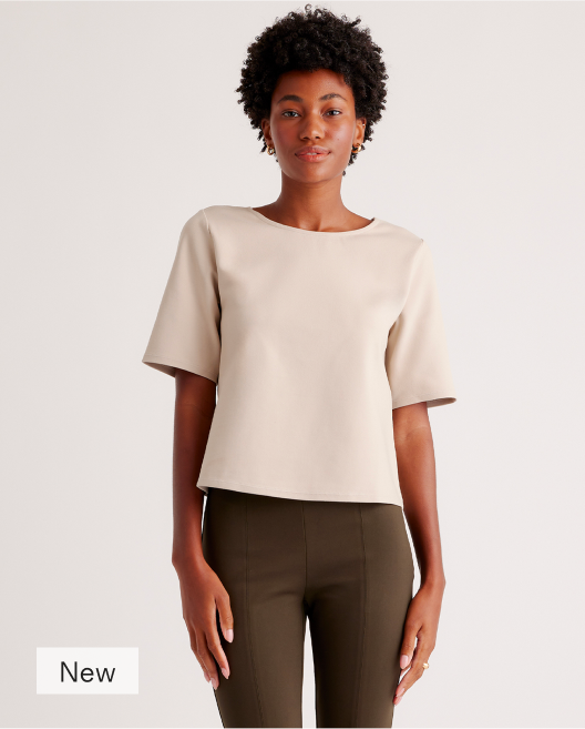 Ultra-Stretch Ponte Short Sleeve Top