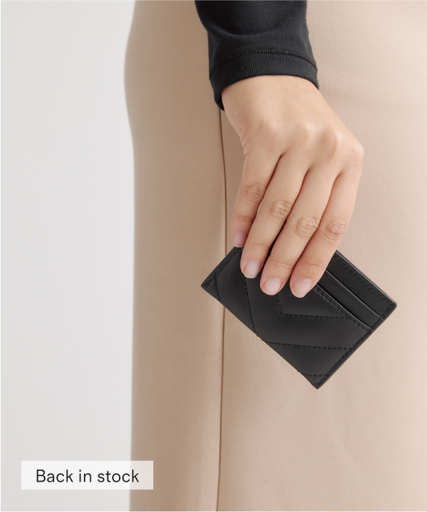 Italian Leather Quilted Small Card Case