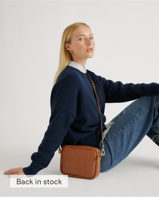 Italian Leather Handwoven Crossbody