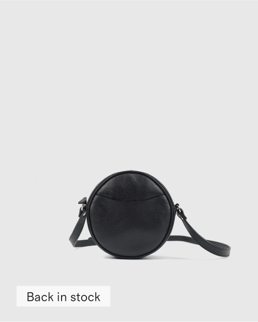 Italian Leather Circle Crossbody Bag