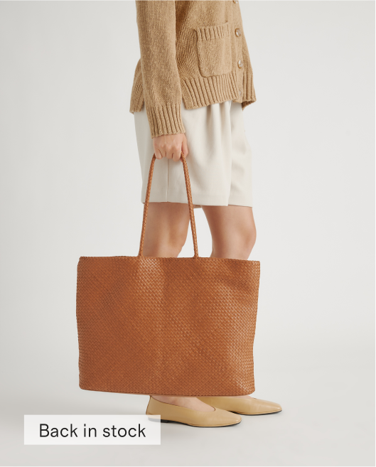 Italian Leather Handwoven Tote